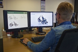 Ausstelllungsraum van raam rollfiets 